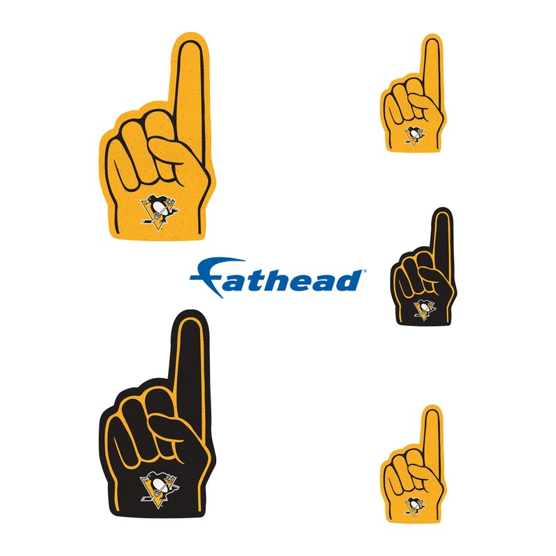 Pittsburgh Penguins – 5 Foam Finger Minis (Mixed Sizes) – Official NHL – Reusable Vinyl Decals