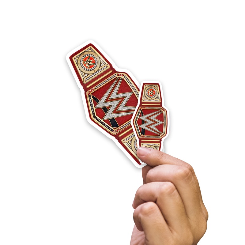 Red Universal Title – 5 Logo Minis (Mixed Sizes) – Official WWE – Reusable Vinyl Decals
