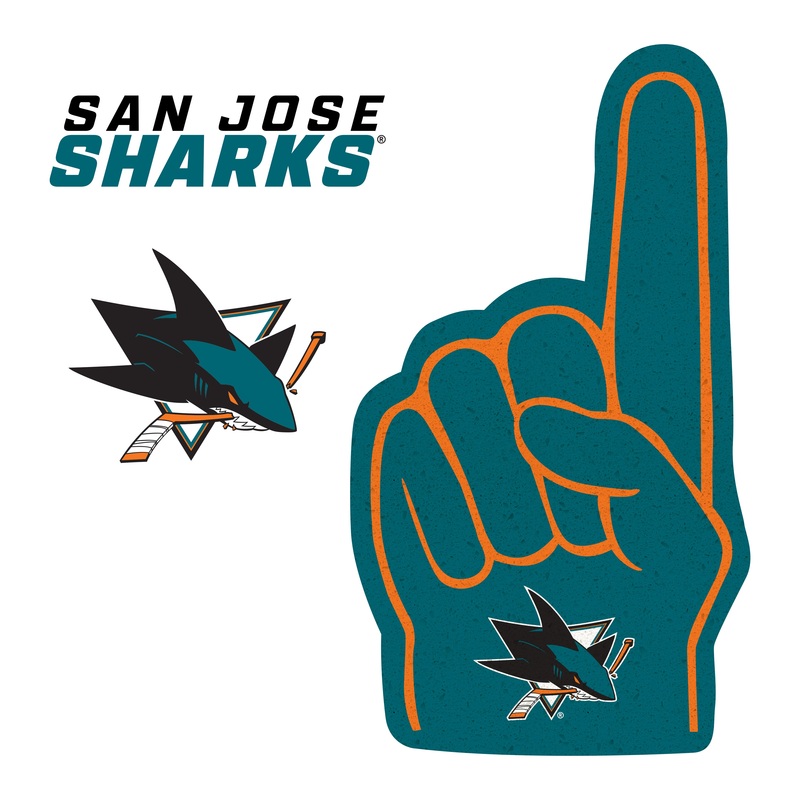 San Jose Sharks – RealBig Foam Finger Collection – Official NHL – Reusable Vinyl Wall Decals