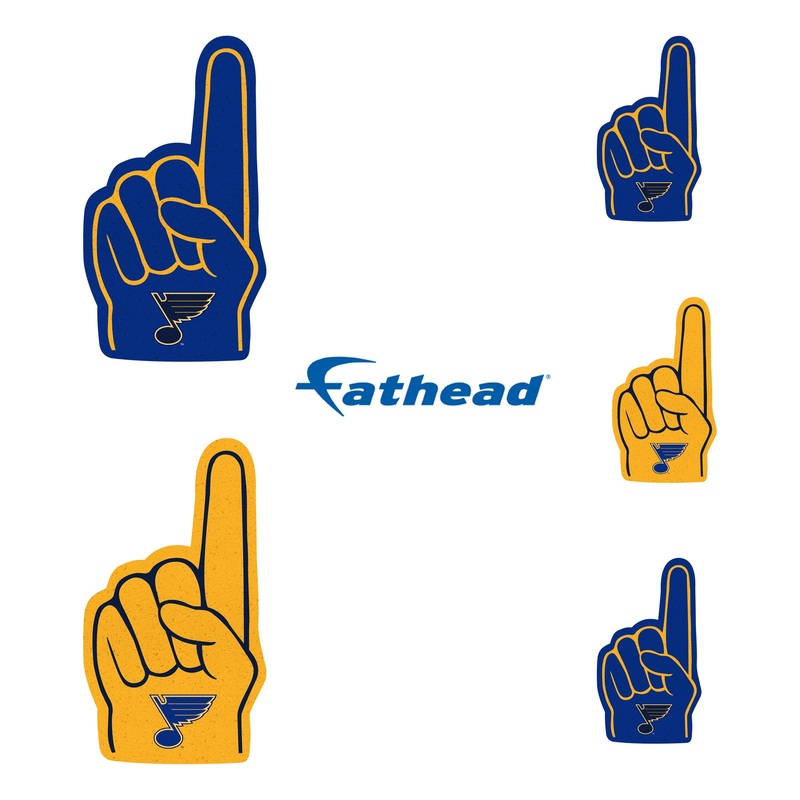 St. Louis Blues – 5 Foam Finger Minis (Mixed Sizes) – Official NHL – Reusable Vinyl Decals