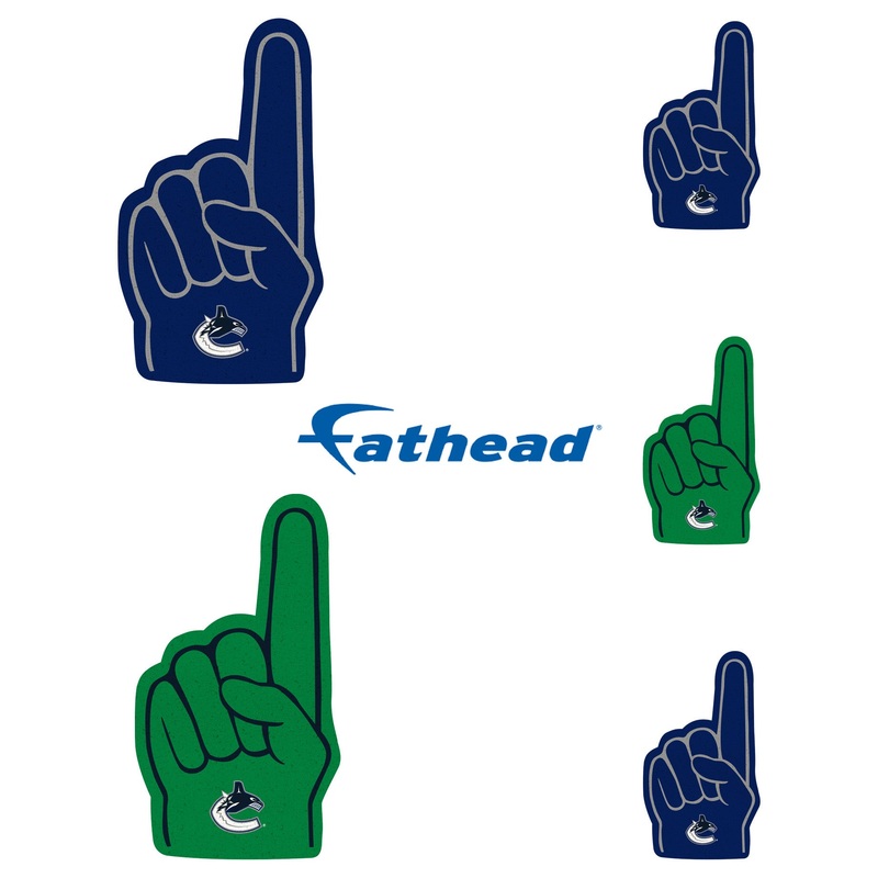 Vancouver Canucks – 5 Foam Finger Minis (Mixed Sizes) – Official NHL – Reusable Vinyl Decals