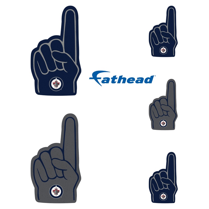 Winnipeg Jets – 4 Foam Finger Minis (Mixed Sizes) – Official NHL – Reusable Vinyl Decals