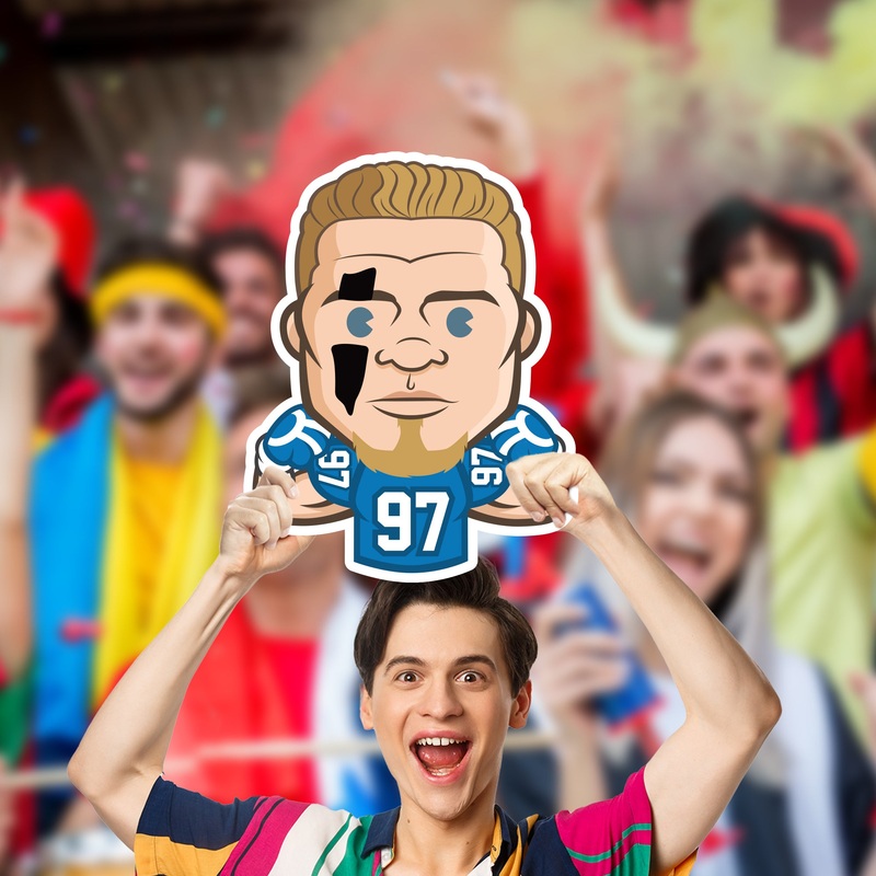 Aidan Hutchinson Emoji – Big Head – Official NFLPA – Detroit Lions – Foam Core Cutout