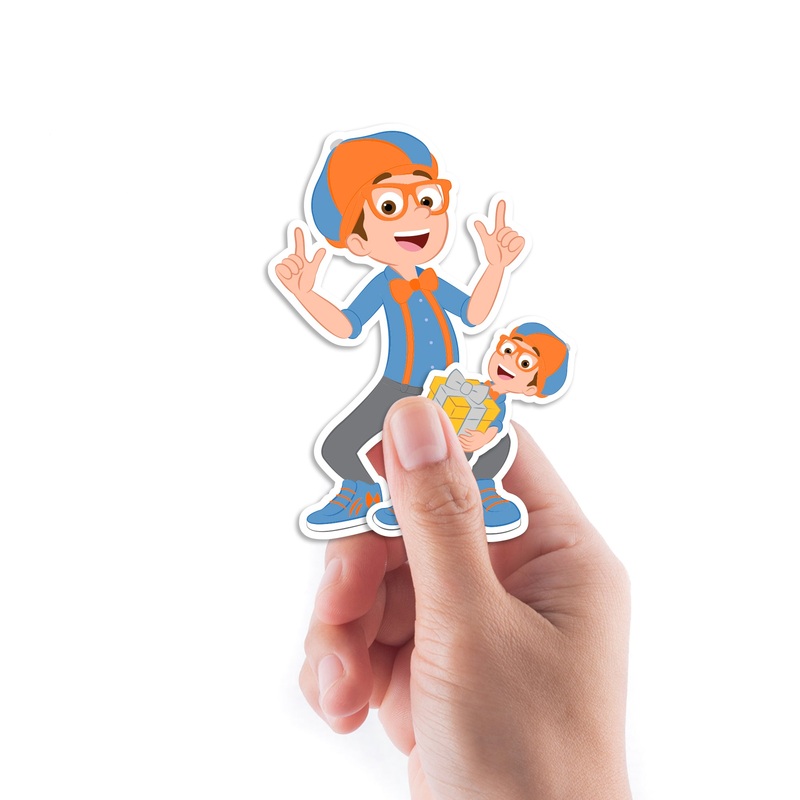 Blippi – 5 Character Minis (Mixed Sizes) – Official Blippi – Reusable Vinyl Decals