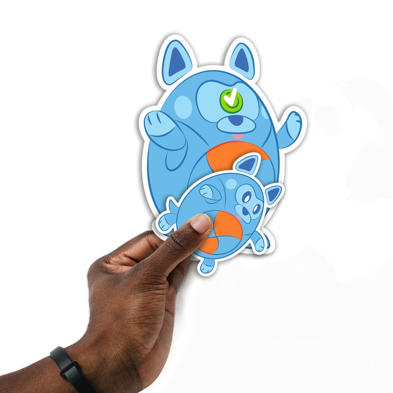 Blippi – 5 Character Minis (Mixed Sizes) – Official DBO – Reusable Vinyl Decals