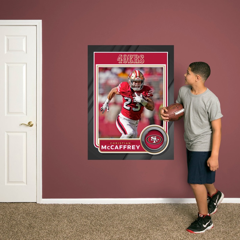 Christian McCaffrey – Peel & Stick Poster – Official NFL – San Francisco 49ers – Reusable Vinyl Wall Decal