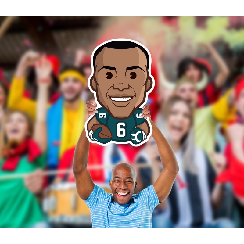DeVonta Smith Emoji – Big Head – Official NFLPA – Philadelphia Eagles – Foam Core Cutout