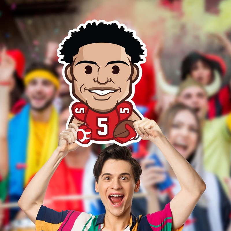 Drake London Emoji – Big Head – Official NFLPA – Atlanta Falcons – Foam Core Cutout