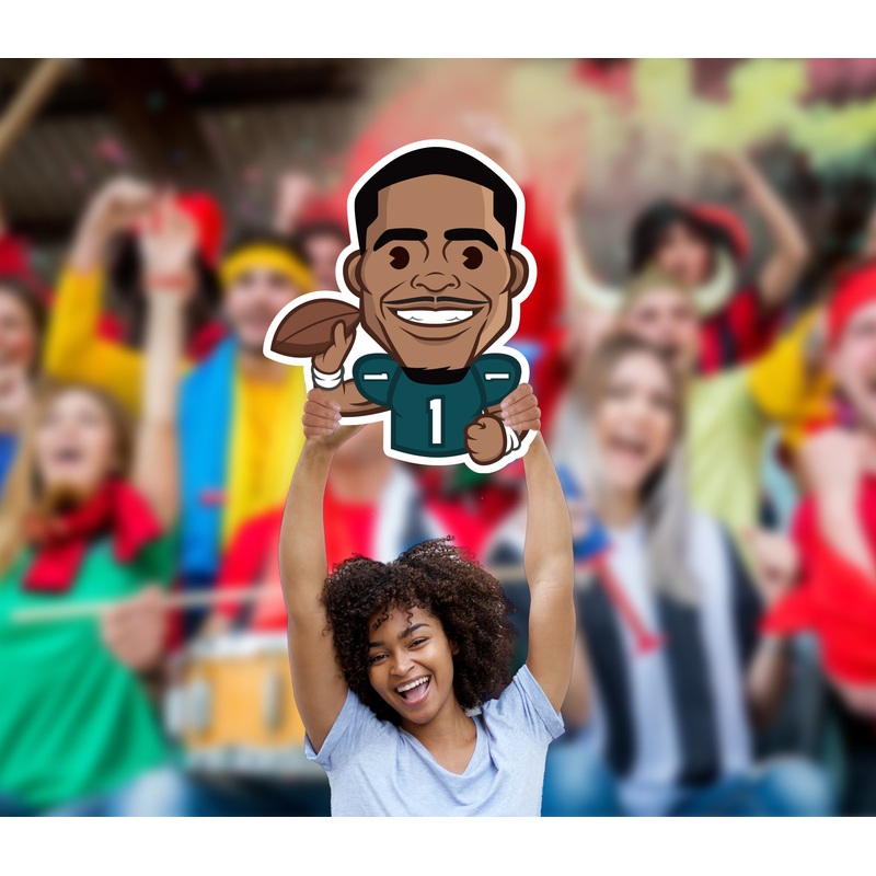 Jalen Hurts Emoji – Big Head – Official NFLPA – Philadelphia Eagles – Foam Core Cutout