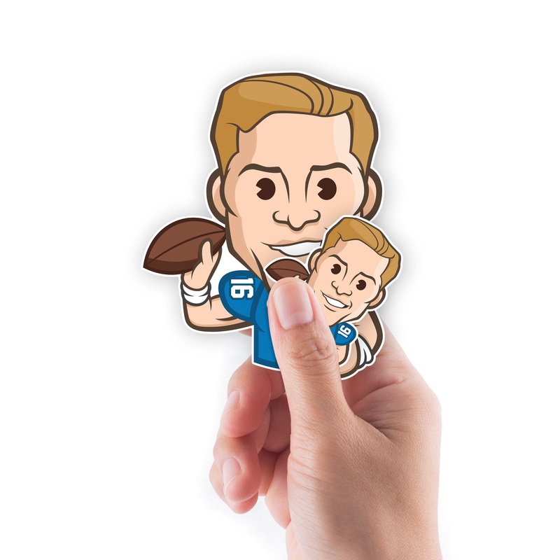 Jared Goff – 5 Emoji Minis (Mixed Sizes) – Official NFLPA – Detroit Lions – Reusable Vinyl Decals