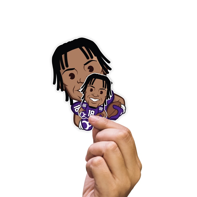 Justin Jefferson – 5 Emoji Minis (Mixed Sizes) – Official NFLPA – Minnesota Vikings – Reusable Vinyl Decals