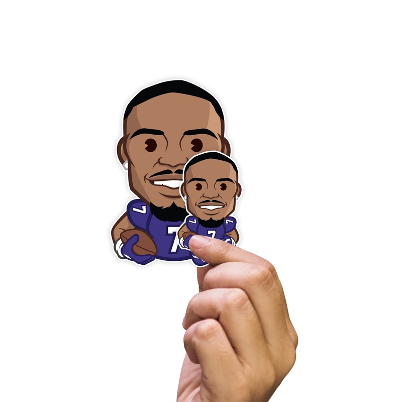 Rashod Bateman – 5 Emoji Minis (Mixed Sizes) – Official NFLPA – Baltimore Ravens – Reusable Vinyl Decals