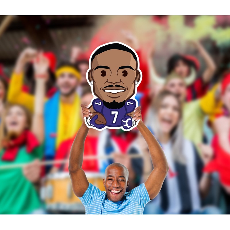 Rashod Bateman Emoji – Big Head – Official NFLPA – Baltimore Ravens – Foam Core Cutout