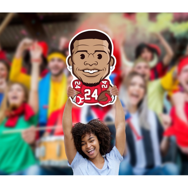 Skyy Moore Emoji – Big Head – Official NFLPA – Kansas City Chiefs – Foam Core Cutout