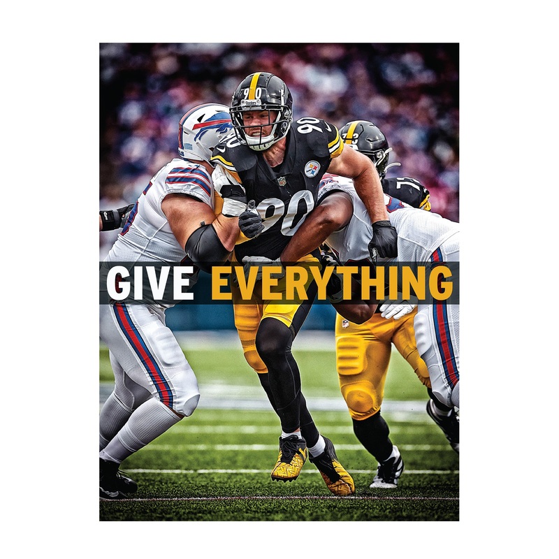 T.J. Watt – Motivational – Peel & Stick Poster – Official NFL – Pittsburgh Steelers – Reusable Vinyl Wall Decal