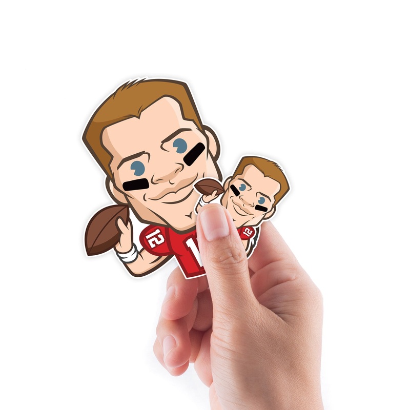 Tom Brady – 5 Emoji Minis (Mixed Sizes) – Official NFLPA – Tampa Bay Buccaneers – Reusable Vinyl Decals