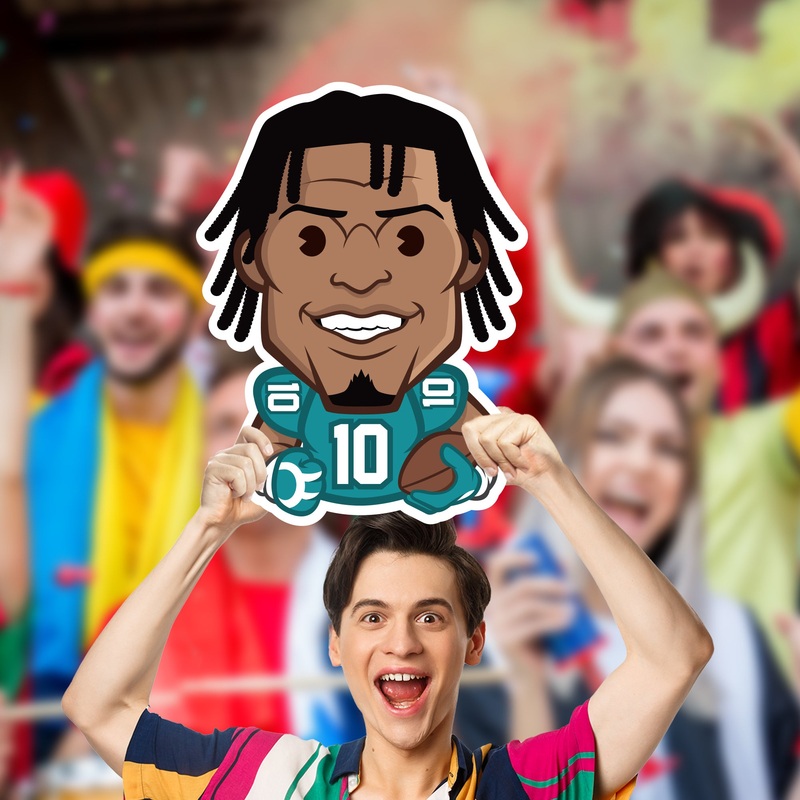 Tyreek Hill Emoji – Big Head – Official NFLPA – Miami Dolphins – Foam Core Cutout