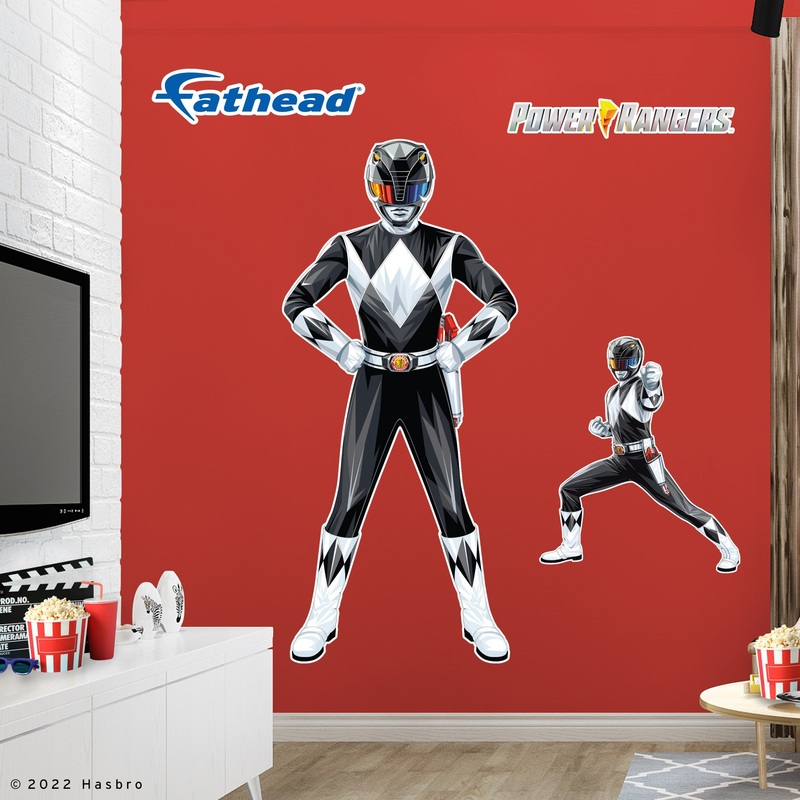 Black Ranger – Power Rangers – RealBig Collection – Official Hasbro – Reusable Vinyl Wall Decals #1