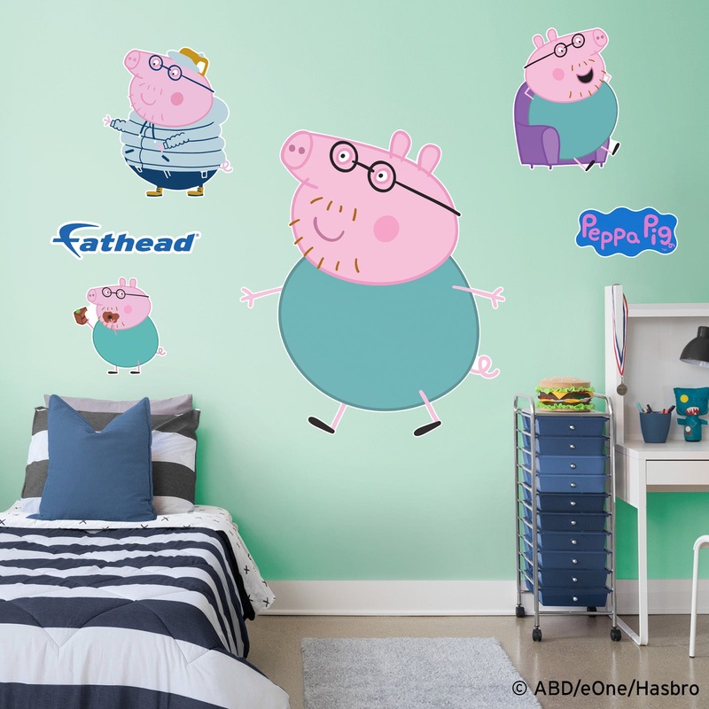 Daddy Pig – Peppa Pig – RealBig Collection – Official Hasbro – Reusable Vinyl Wall Decals