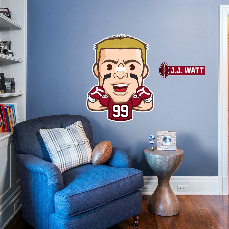 J.J. Watt Emoji – RealBig Collection – Official NFLPA – Arizona Cardinals – Reusable Vinyl Wall Decals