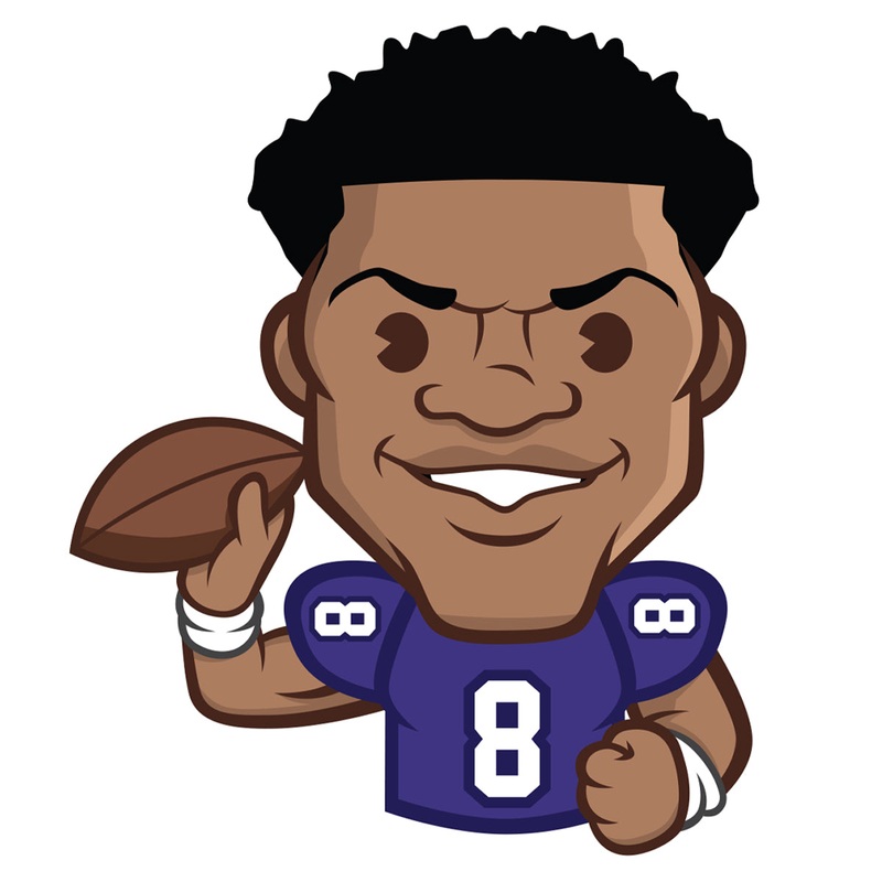 Lamar Jackson Emoji – RealBig Collection – Official NFLPA – Baltimore Ravens – Reusable Vinyl Wall Decals