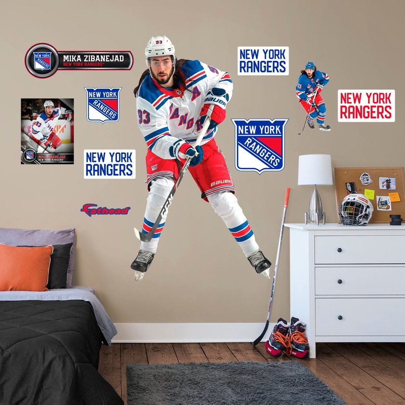 Mika Zibanejad – RealBig Collection – Official NHL – New York Rangers – Reusable Vinyl Wall Decals