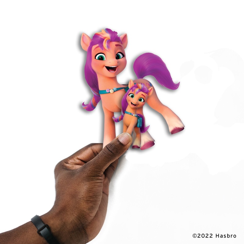 My Little Pony – 5 Character Minis (Mixed Sizes) – Official Hasbro – Sunny – Reusable Vinyl Decals