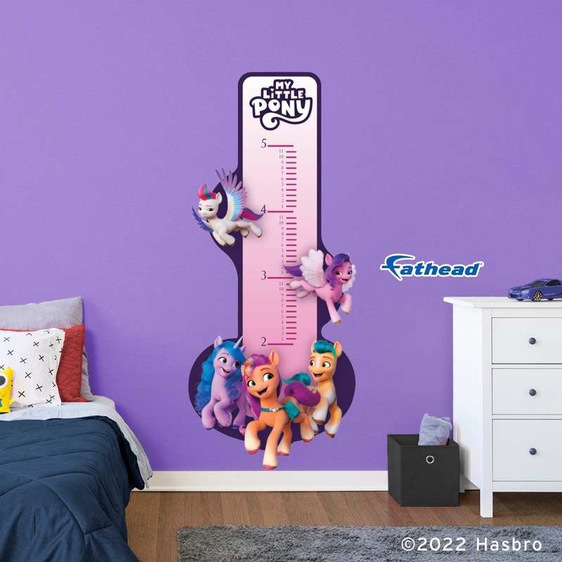 My Little Pony Five Friends – Growth Chart – Official Hasbro – Reusable Vinyl Wall Decal