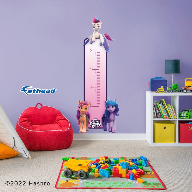 My Little Pony Three Ponies – Growth Chart – Official Hasbro – Reusable Vinyl Wall Decal