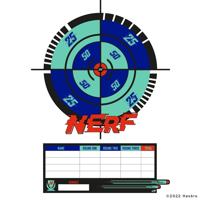 NERF – Core Target – Dry Erase – Official Hasbro – Reusable Vinyl Wall Decal