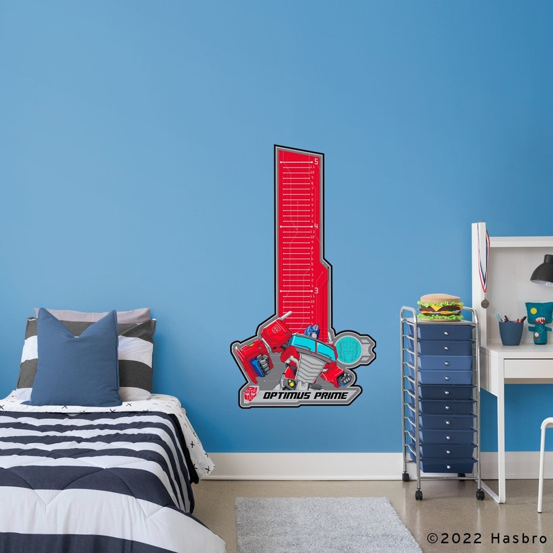 Optimus Prime – Growth Chart – Official Hasbro – Transformers – Reusable Vinyl Wall Decal