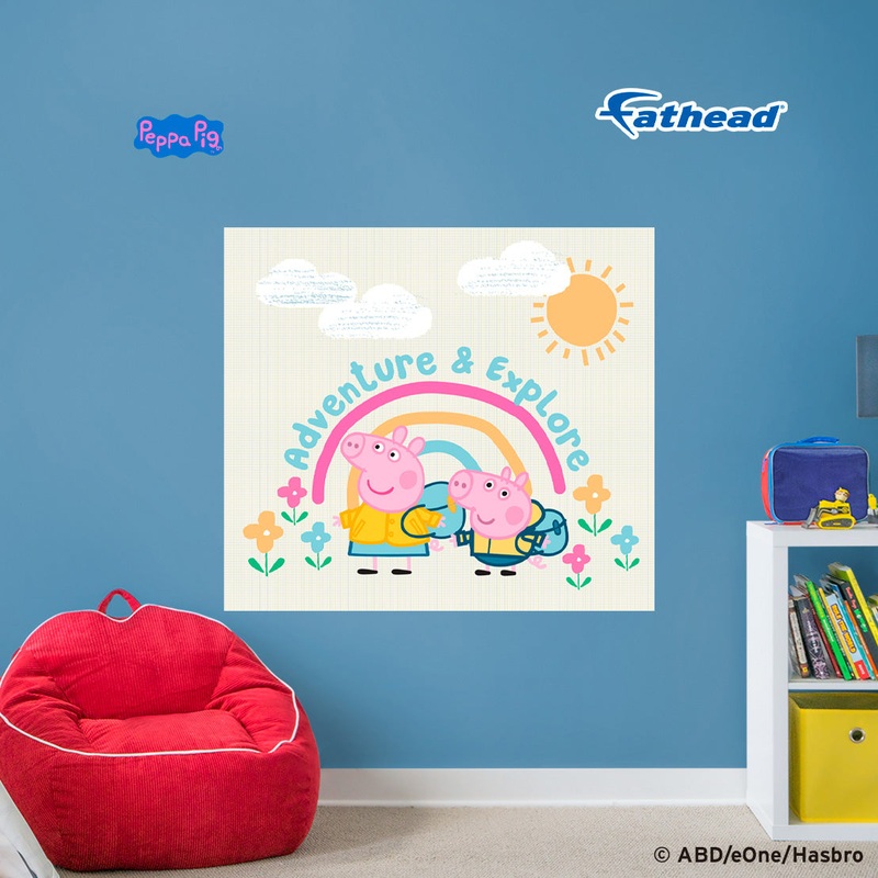 Peppa Pig – Adventure & Explore – Peel & Stick Poster – Official Hasbro – Peppa Pig – Reusable Vinyl Wall Decal