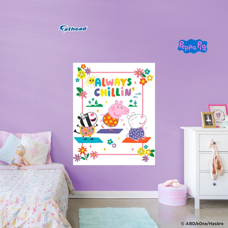 Peppa Pig – Always Chillin’ – Peel & Stick Poster – Official Hasbro – Peppa Pig – Reusable Vinyl Wall Decal