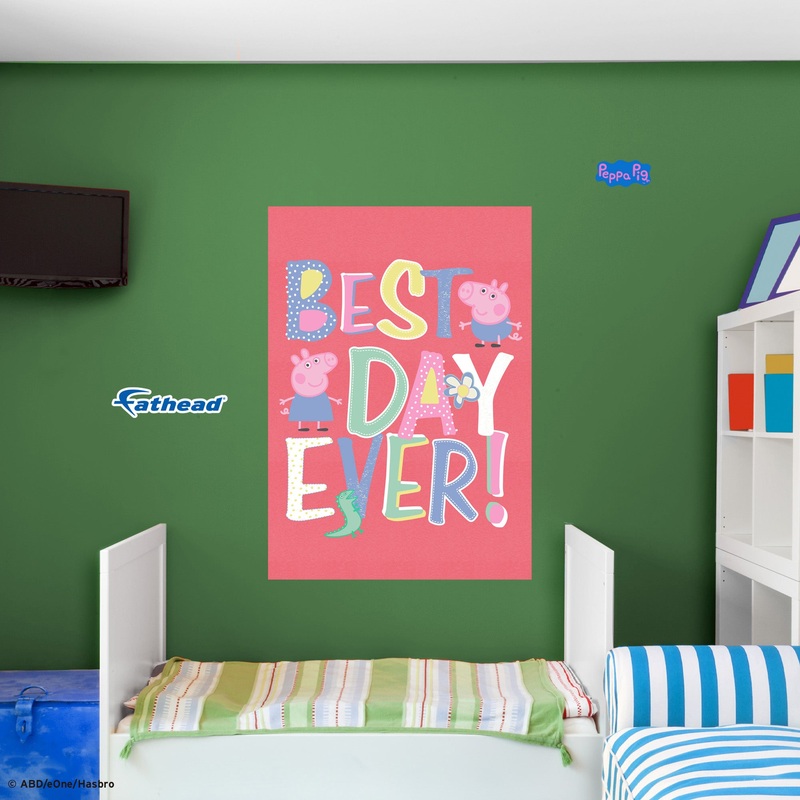 Peppa Pig – Best Day Ever – Peel & Stick Poster – Official Hasbro – Reusable Vinyl Wall Decal