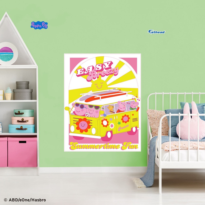 Peppa Pig – Easy Breezy – Peel & Stick Poster – Official Hasbro – Reusable Vinyl Wall Decal