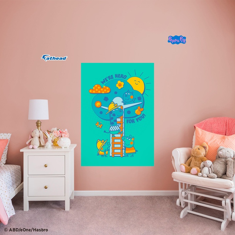 Peppa Pig – Heroes – Peel & Stick Poster – Official Hasbro – Peppa Pig – Reusable Vinyl Wall Decal