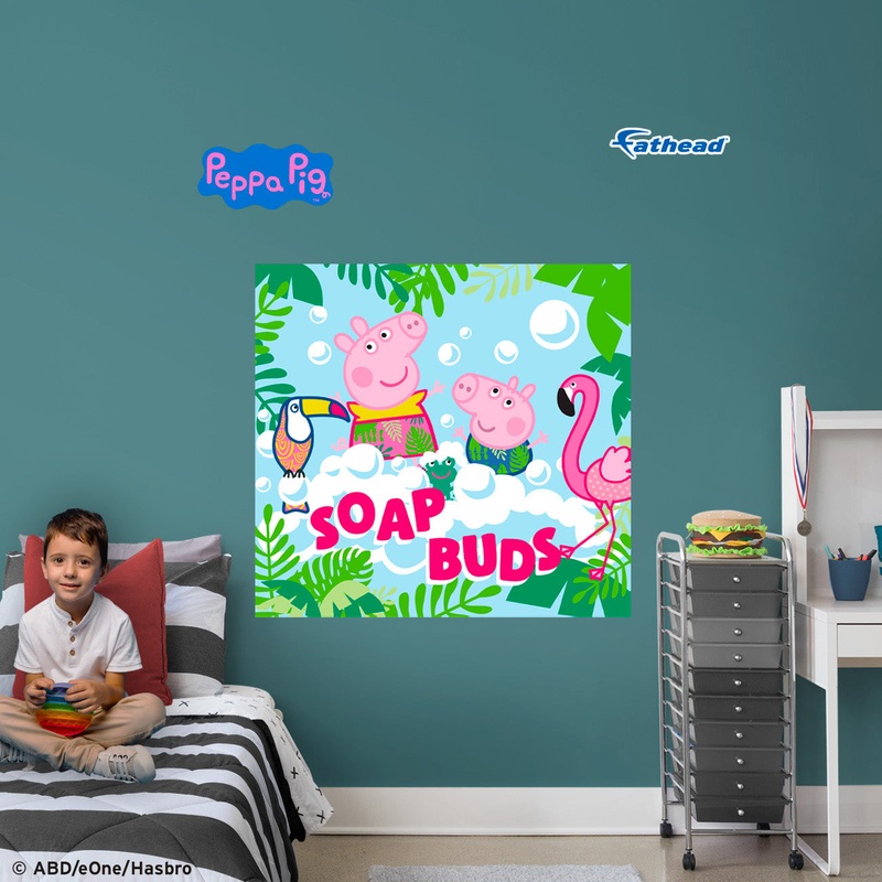 Peppa Pig – Peel & Stick Poster – Official Hasbro – Reusable Vinyl Wall Decal #1