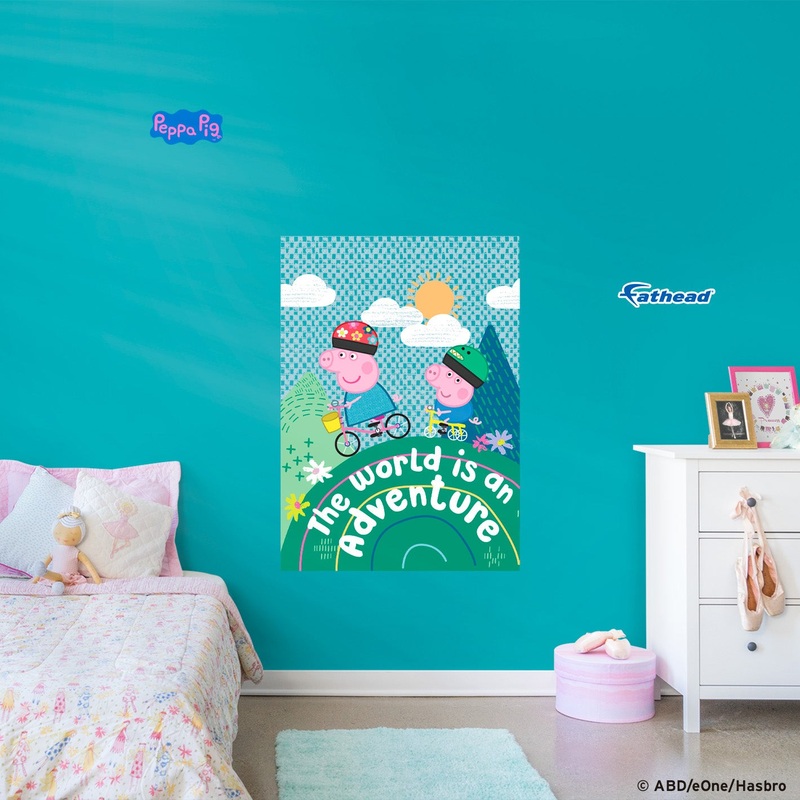 Peppa Pig – World Adventure – Peel & Stick Poster – Official Hasbro – Peppa Pig – Reusable Vinyl Wall Decal