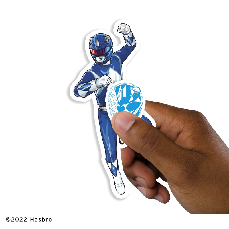 Power Rangers – 5 Character Minis (Mixed Sizes) – Official Hasbro – Blue Ranger – Reusable Vinyl Decals