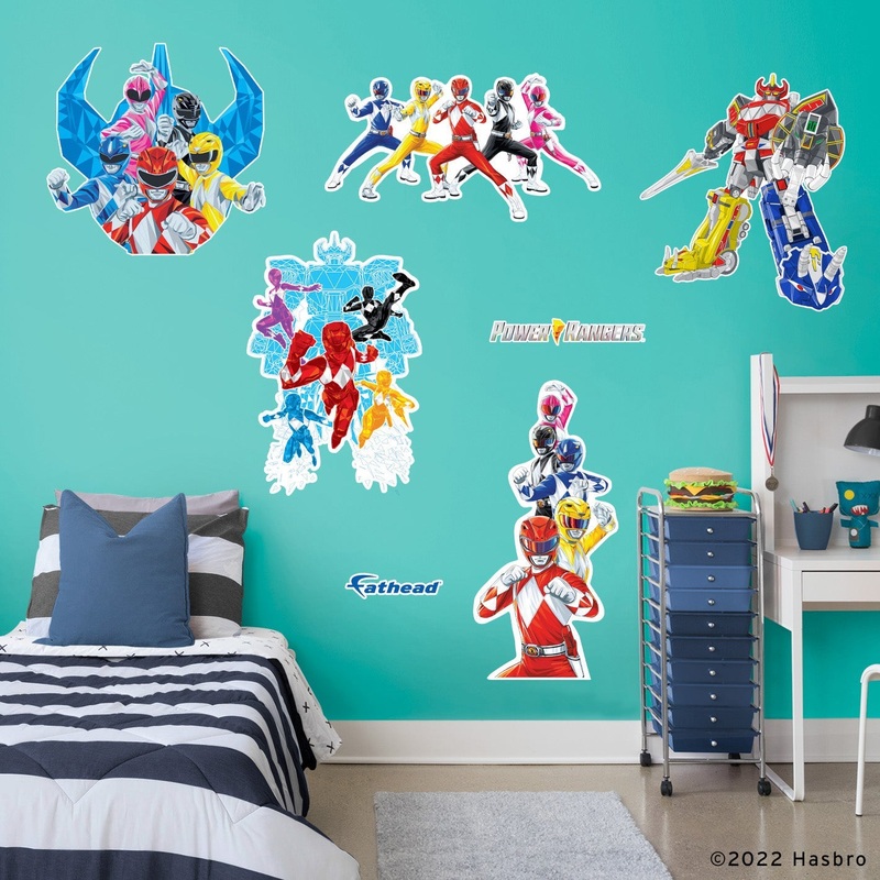 Power Rangers – RealBig Combat Squad Collection – Official Hasbro – Reusable Vinyl Wall Decals