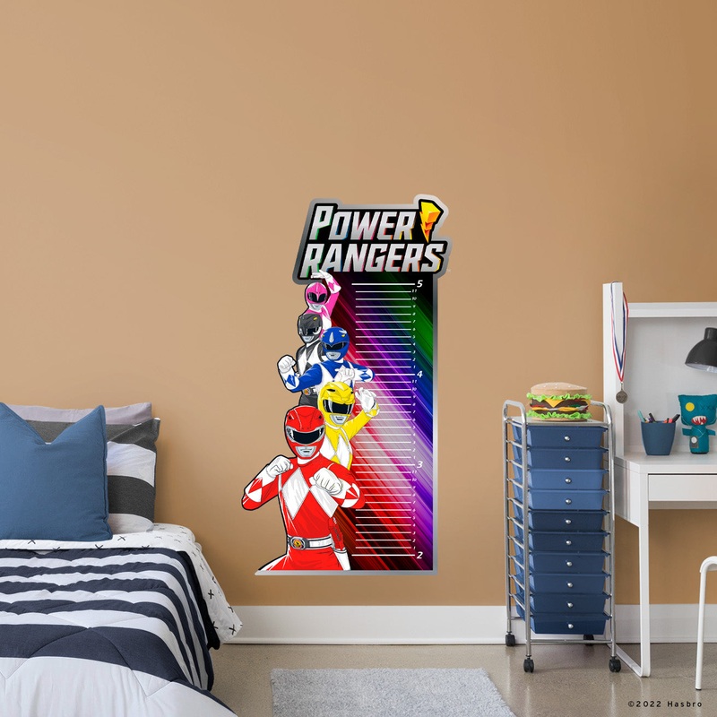 Rangers Group – Growth Chart – Official Hasbro – Power Rangers – Reusable Vinyl Wall Decal
