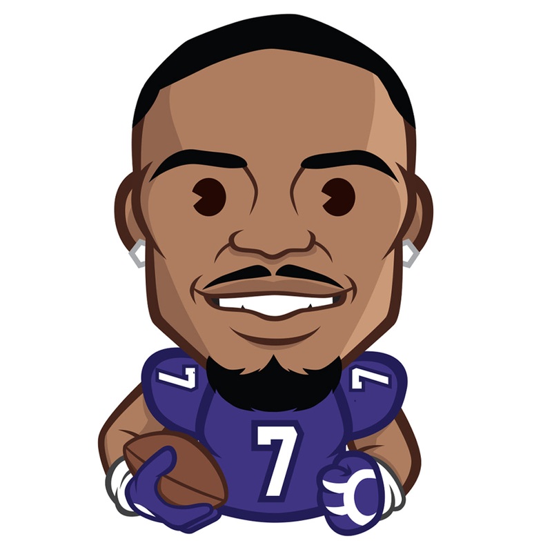 Rashod Bateman Emoji – RealBig Collection – Official NFLPA – Baltimore Ravens – Reusable Vinyl Wall Decals