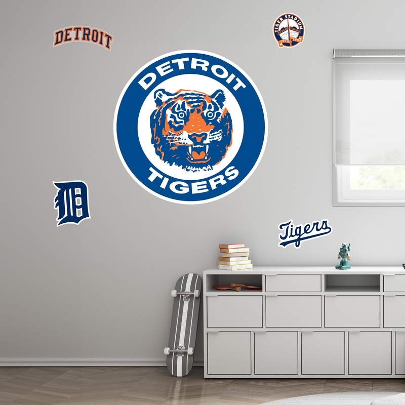 Detroit Tigers – RealBig Classic Logo Collection – Official MLB – Reusable Vinyl Wall Decals
