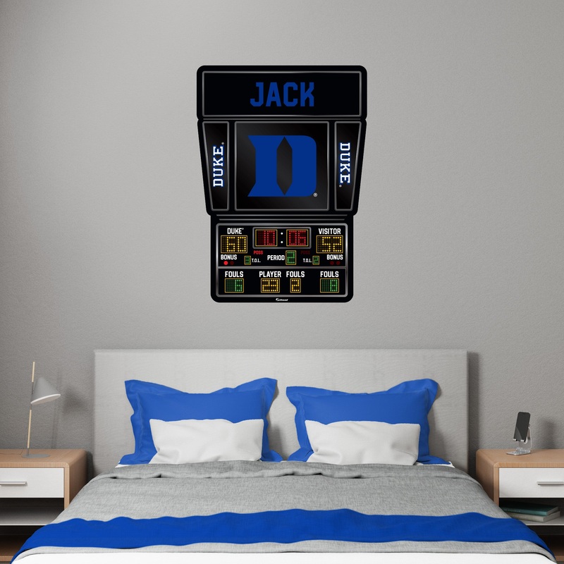 Duke Blue Devils – Basketball Scoreboard Graphic – With Personalized Name – Official NCAA – Reusable Vinyl Wall Decals