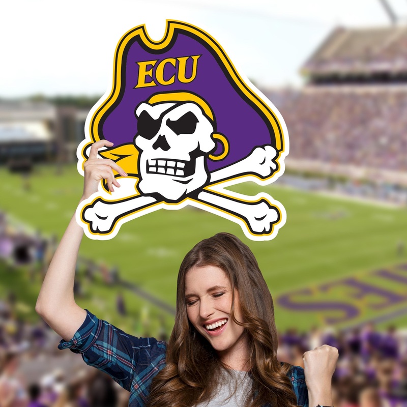 East Carolina Pirates Logo – Big Head – Official NCAA – Foam Core Cutout