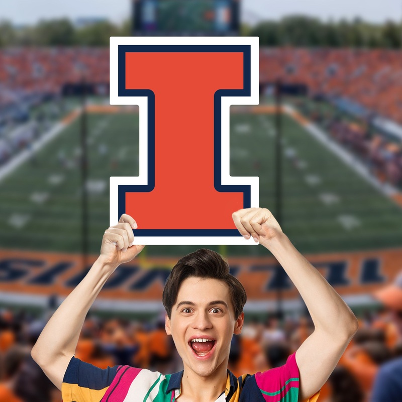 Illinois Fighting Illini Logo – Big Head – Official NCAA – Foam Core Cutout