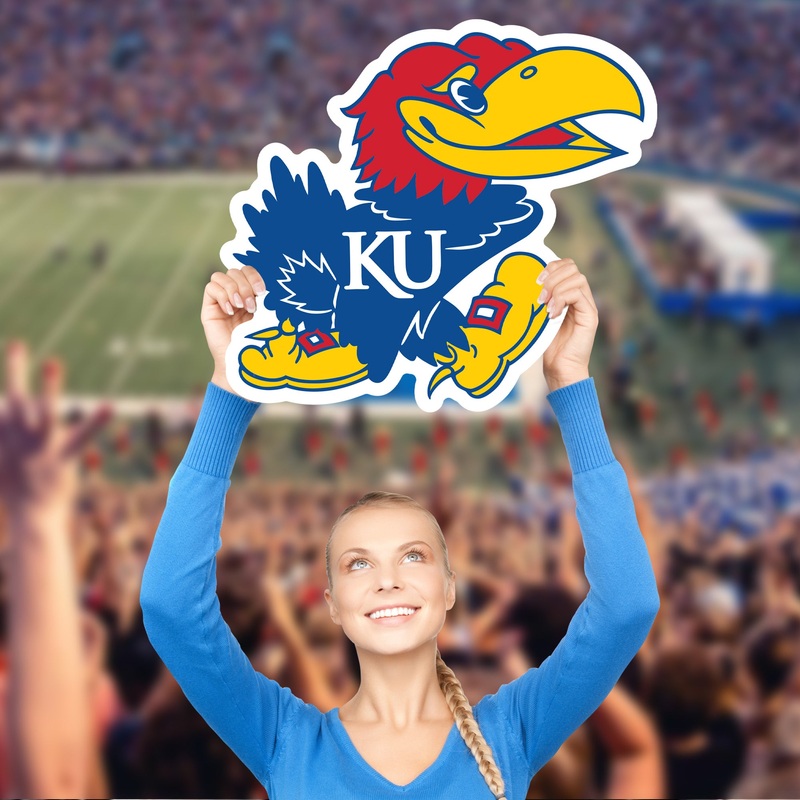 Kansas Jayhawks Logo – Big Head – Official NCAA – Foam Core Cutout