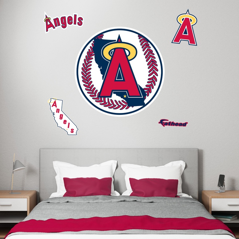 Los Angeles Angels – RealBig Classic Logo Collection – Official MLB – Reusable Vinyl Wall Decals