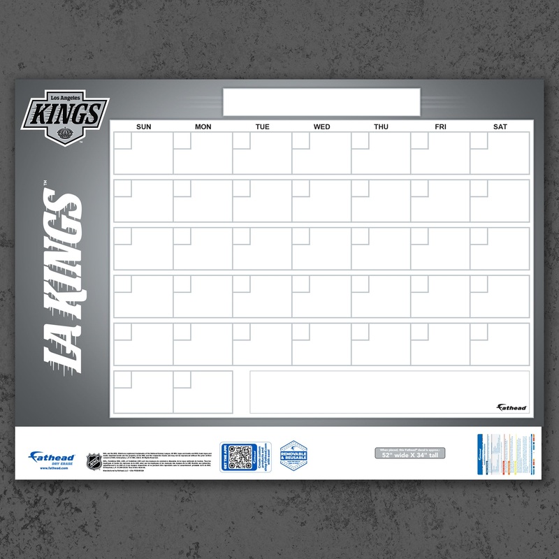 Los Angeles Kings – Dry Erase Calendar – Official NHL – Reusable Vinyl Wall Decal