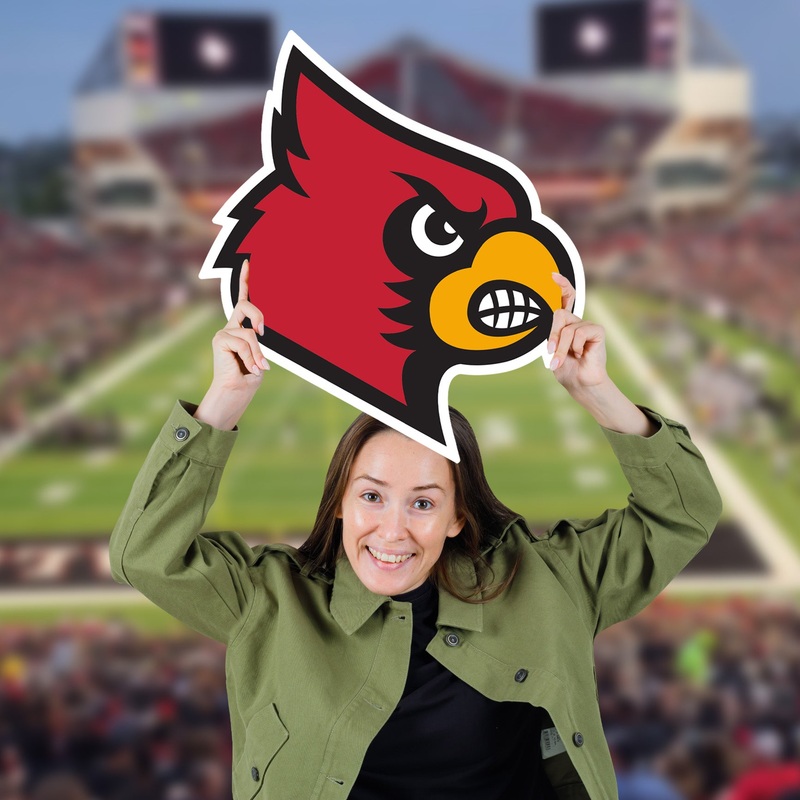 Louisville Cardinals Logo – Big Head – Official NCAA – Foam Core Cutout